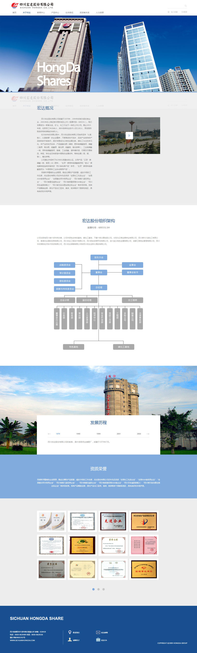 宏达股份有限公司化工类网站建设案例